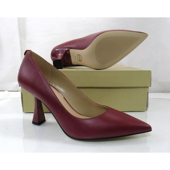 Michael Kors Clara Mid Heel Pointed toe Pump Mulberry Leather - Picture 8 of 9